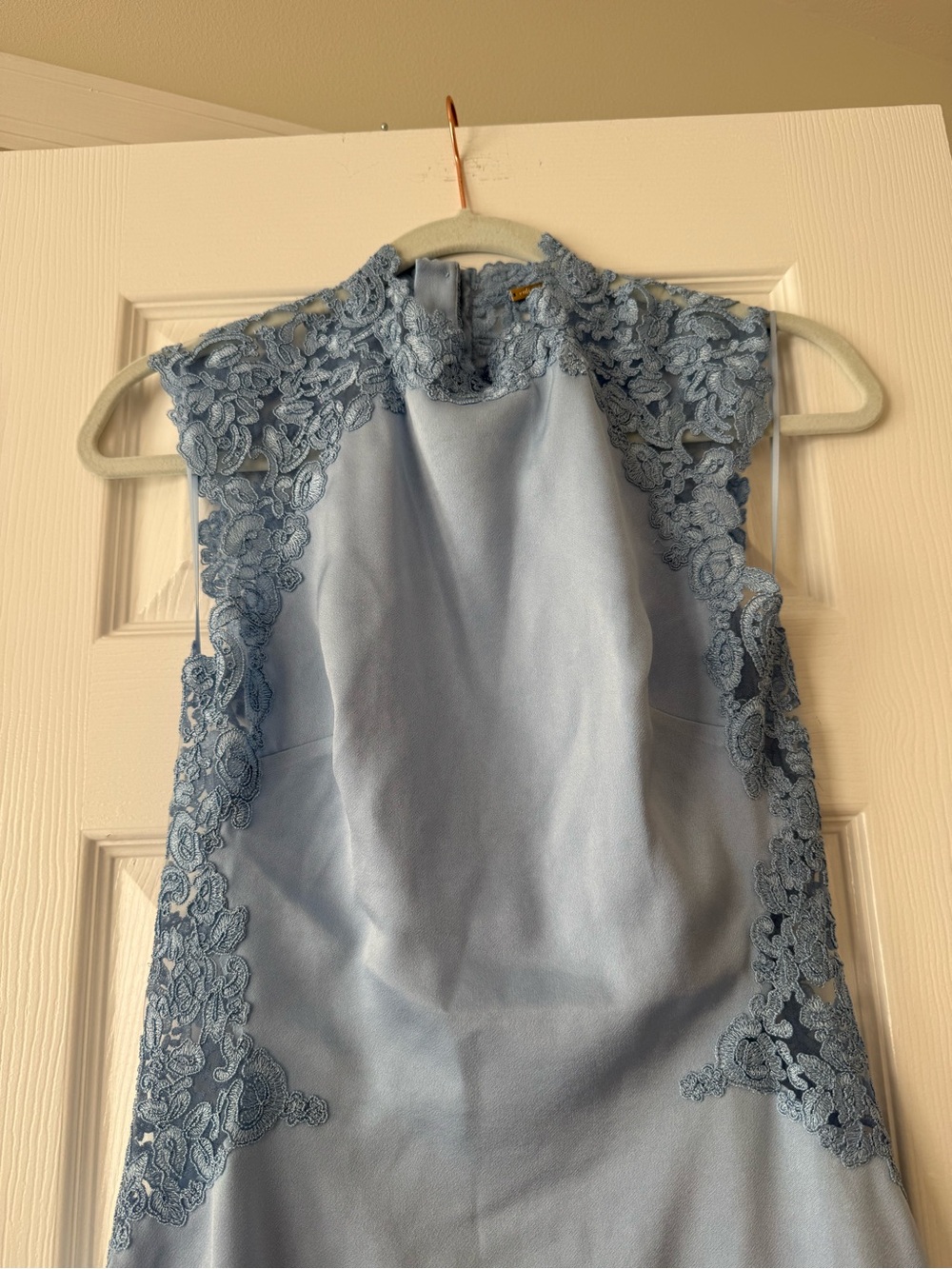 Cult Gaia Riti Lace Trim Open Back Mini Dress Coastal Blue NEW with tags - Picture 4 of 14